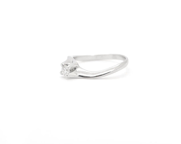 Bague Bague solitaire 0,20 ct en or blanc 18 carats avec diamant 58 Facettes 13606