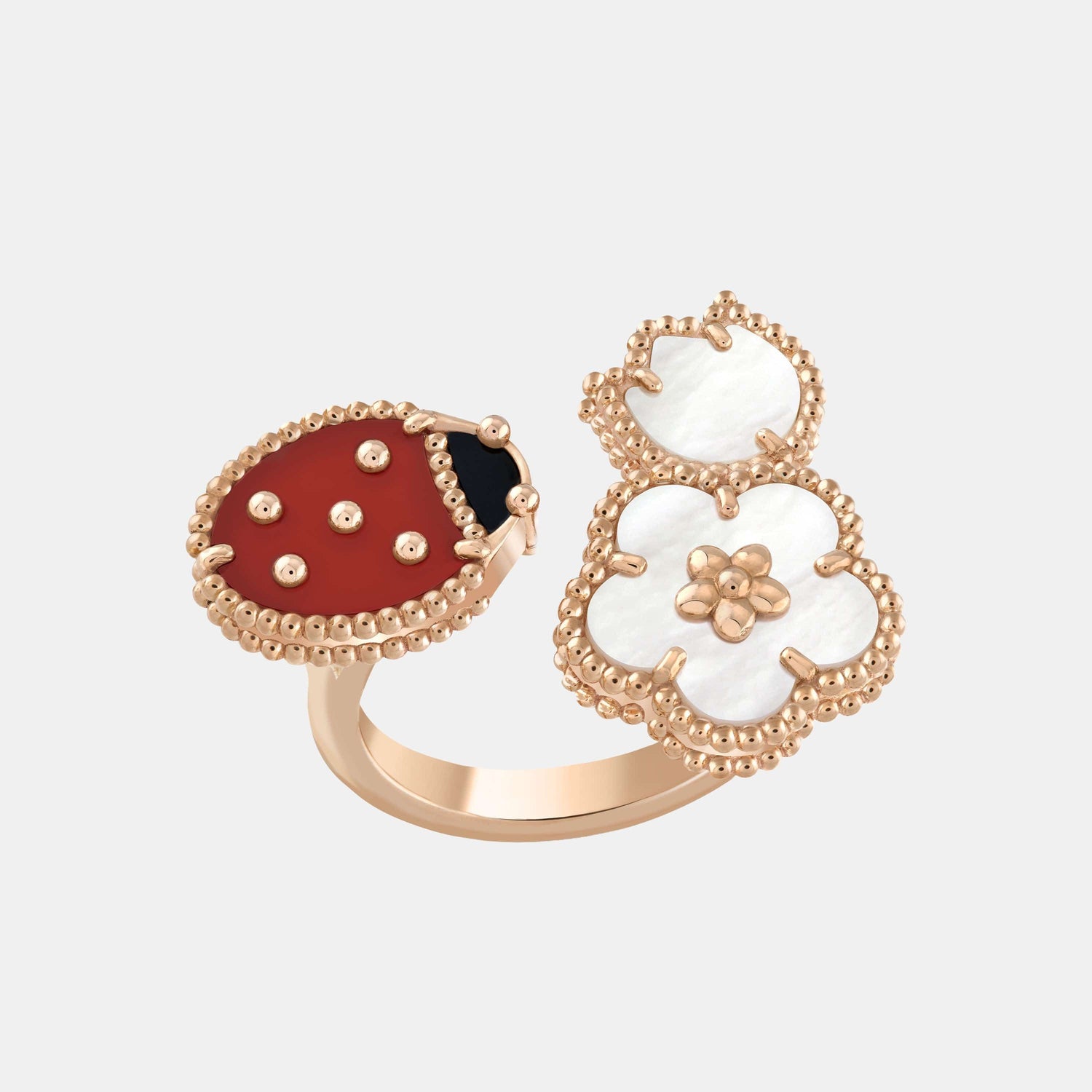Bague Lucky Spring Or rose Cornaline 1ct