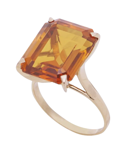 Bague 54 Sunny - Bague cocktail en or jaune 18K et citrine 58 Facettes BO210618/SUNNY/PHOTO