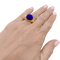 Bague 51 Bague dôme en or jaune 750 avec cabochon de lapis-lazuli 58 Facettes 34694
