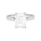 Bague 54 Bague solitaire - Diamant taille émeraude en or blanc 58 Facettes 33927