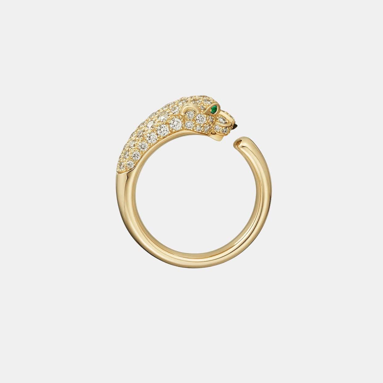 Bague Panthère Or jaune Émeraude