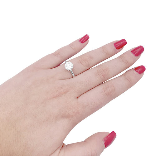 Bague 53 Solitaire - Bague en platine 950 sertie d’un diamant 1,71 ct 58 Facettes 33585