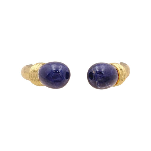 Bracelet Bracelet jonc Ilias Lalaounis, collection "Neolithic", en or jaune martelé et sodalite. 58 Facettes 34906