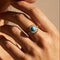 Bague 55 Bague antique - Biedermeier en or jaune 14K avec turquoises et diamants 58 Facettes 3230-7