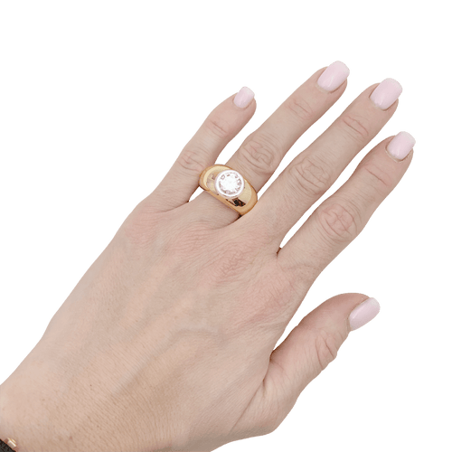 Bague 51 Bague jonc en or jaune et or blanc 750 avec diamant 2,02 ct 58 Facettes 34373
