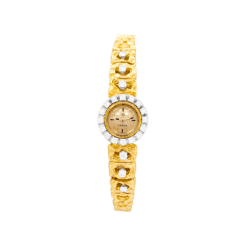 Montre Omega - Montre de dame vintage en deux ors 750/000 et diamants 58 Facettes 34660