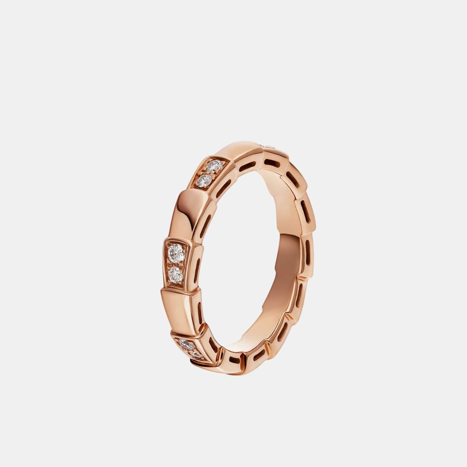 Bague Serpenti Viper Or rose Diamant 0.21ct