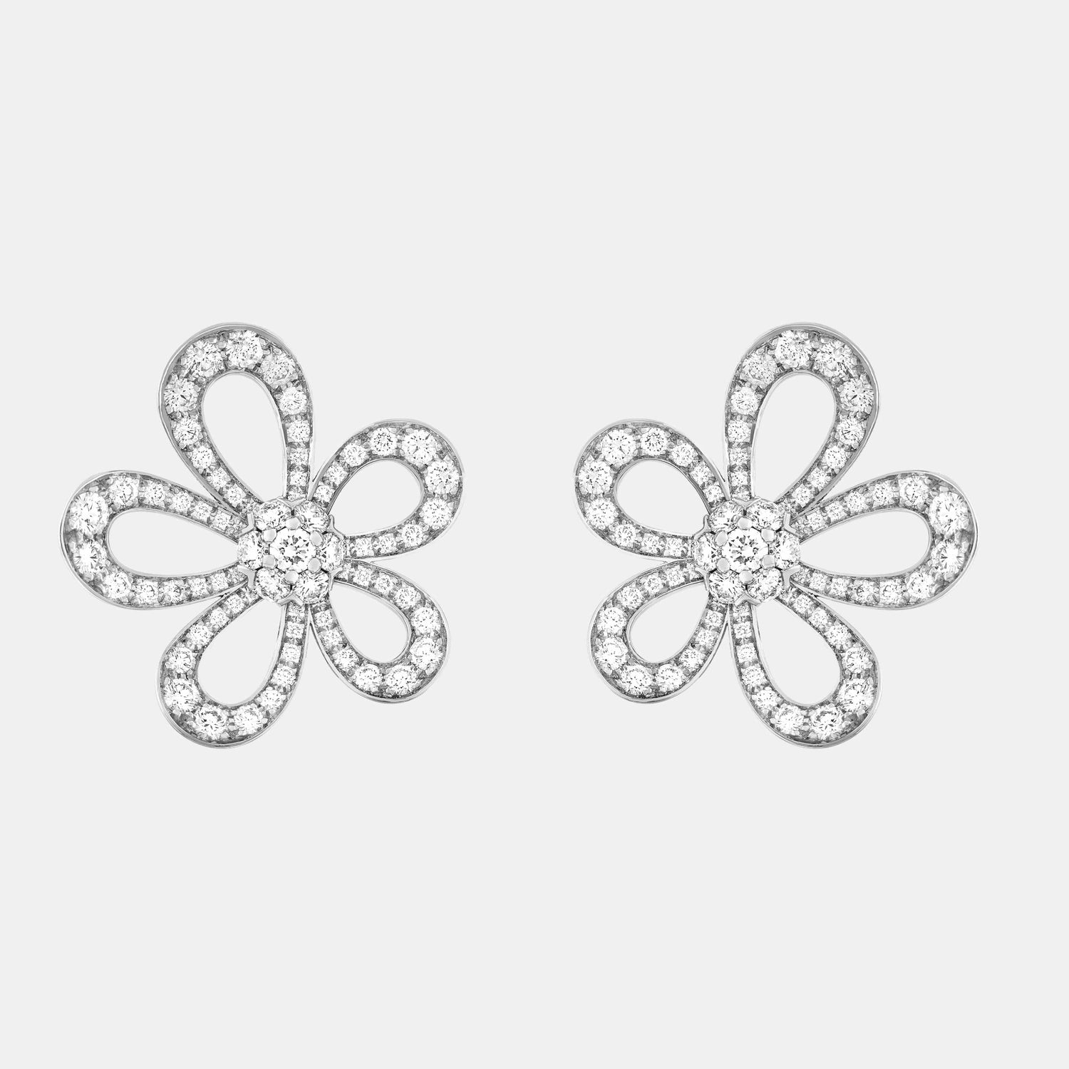 Boucles d'oreilles Flowerlace Or blanc Diamant 2.59ct