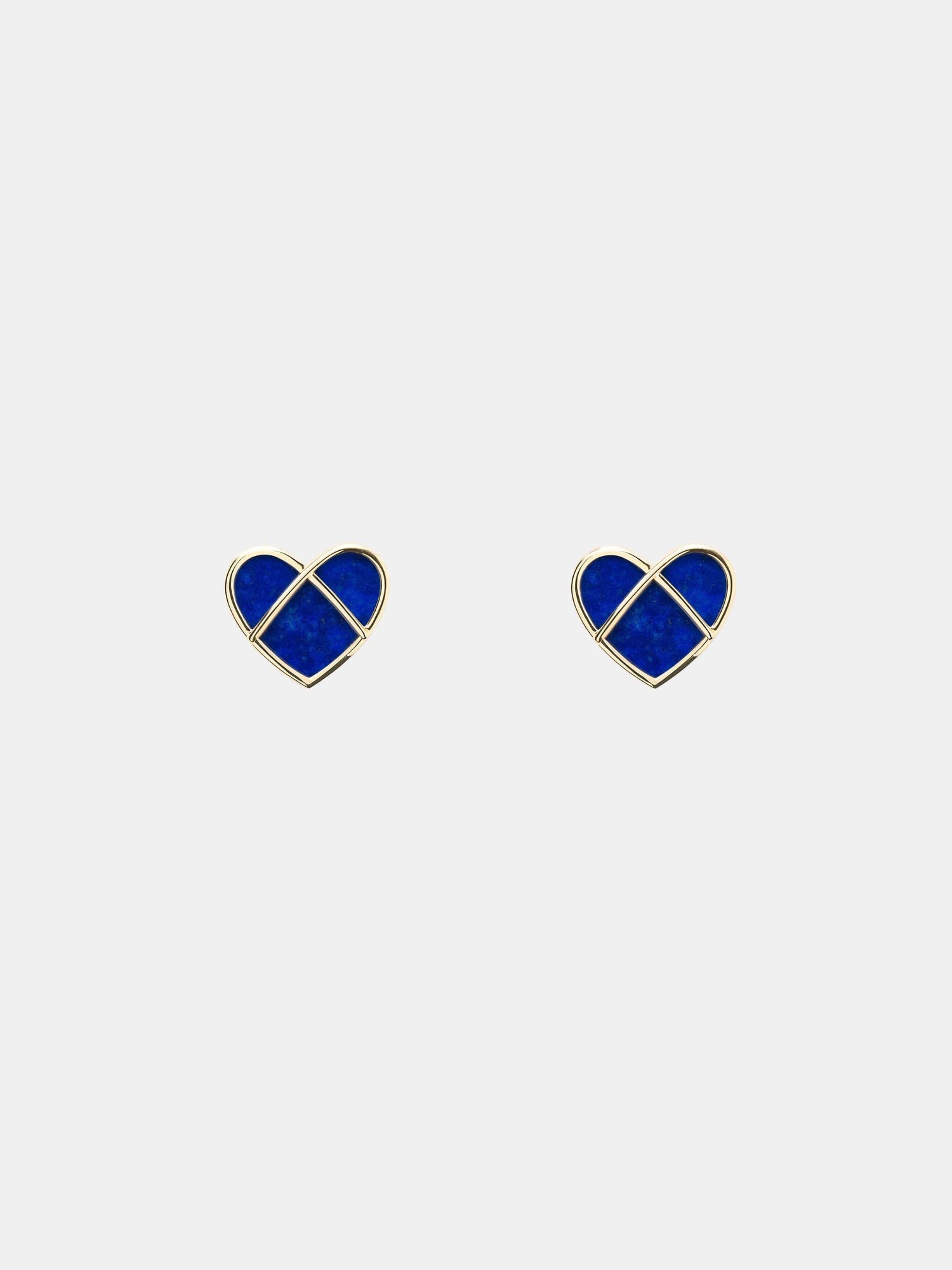 Boucles d'oreilles L'Attrape-Coeur Or jaune Lapis lazuli