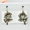 Boucles d'oreilles Boucles d’oreilles pendantes géorgiennes - Motif floral en or 14 carats et diamants taille rose 58 Facettes 180