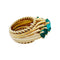 Bague 49 Bague vintage en or jaune 750 sertie d’émeraudes 58 Facettes 32325
