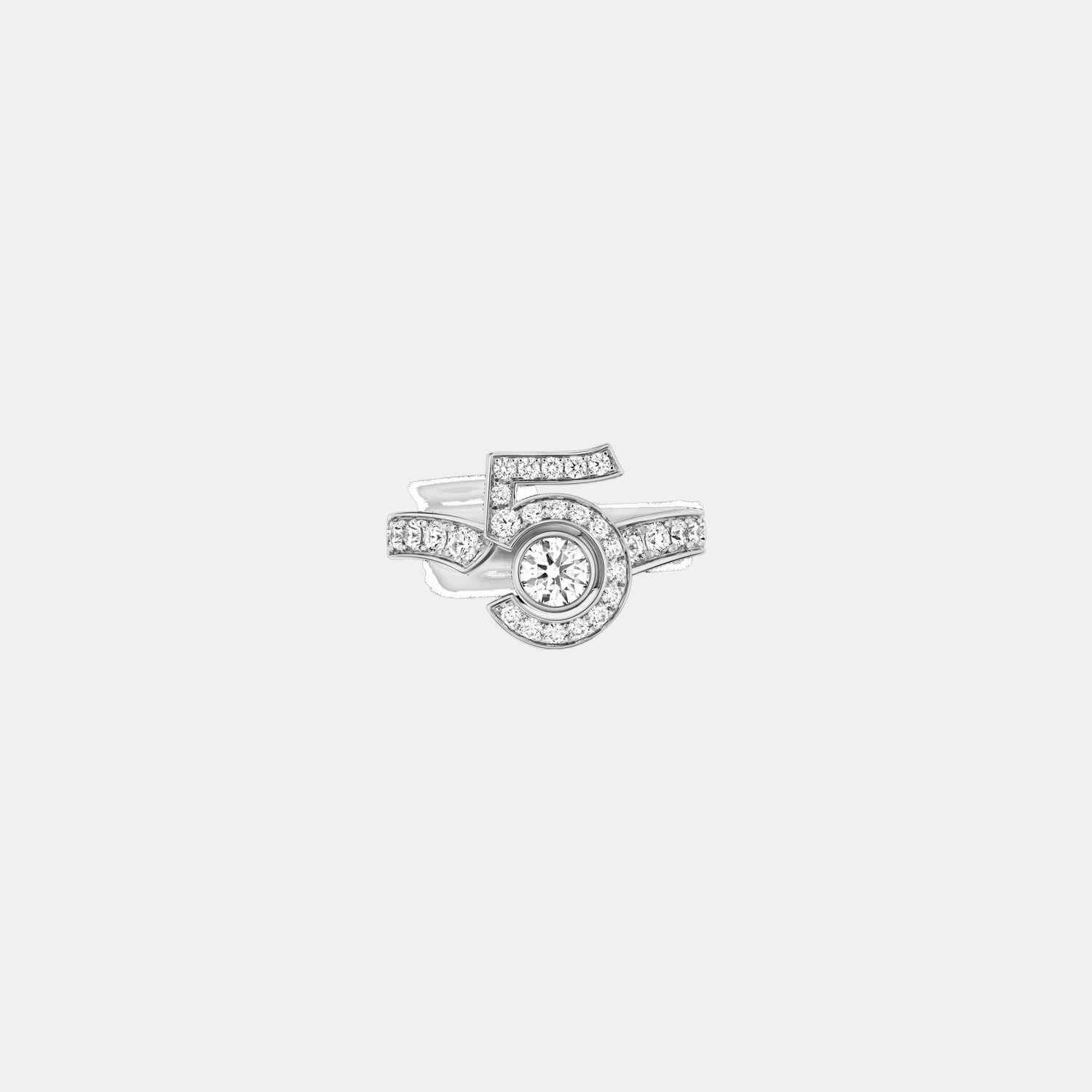 Bague N°5 Or blanc Diamant