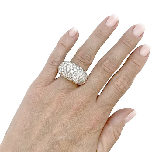 Bague 51 Bague jonc pavée de diamants en or blanc 750 58 Facettes 31229