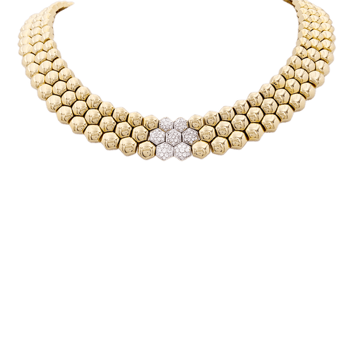 Collier Piaget Glancy - Collier en or jaune et or blanc 750 pavé de diamants 58 Facettes 34125