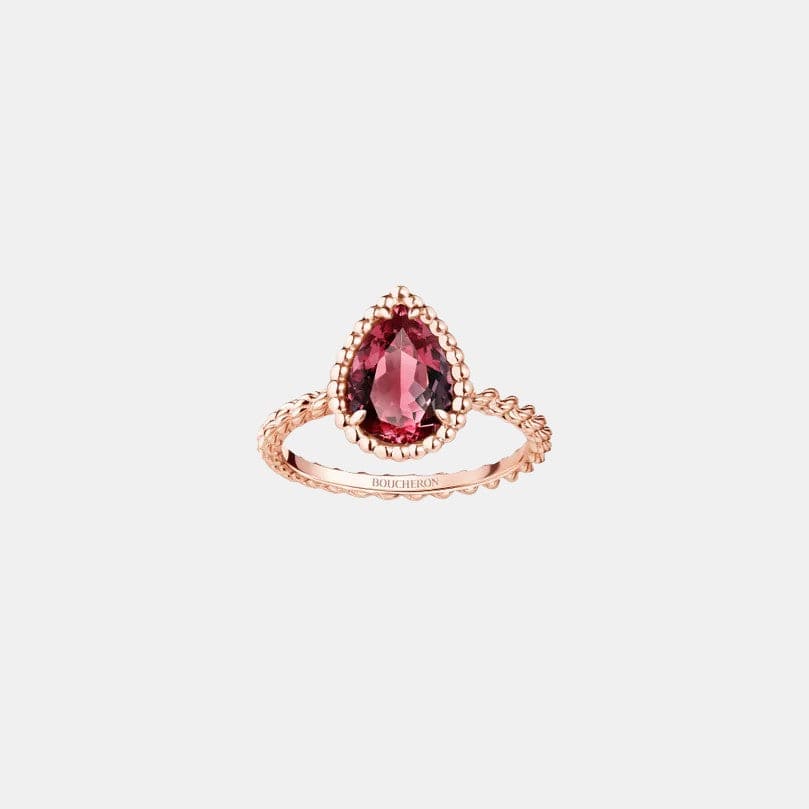 Bague Serpent Bohème Or rose S motif Grenat 1.9ct