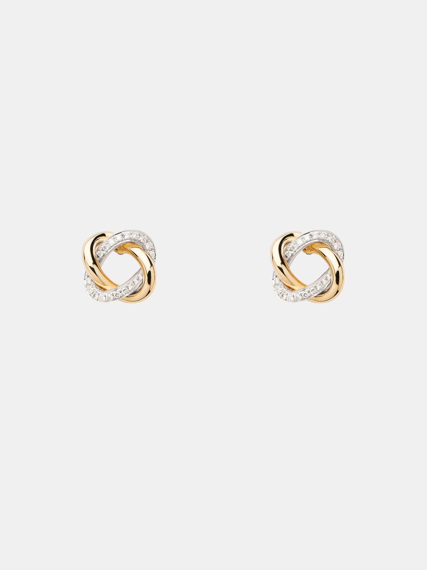 Boucles d'oreilles Tresse Or Diamant 0.1ct