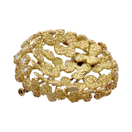 Broche Fred - Broche en or jaune 750 sertie de diamants 58 Facettes 32951