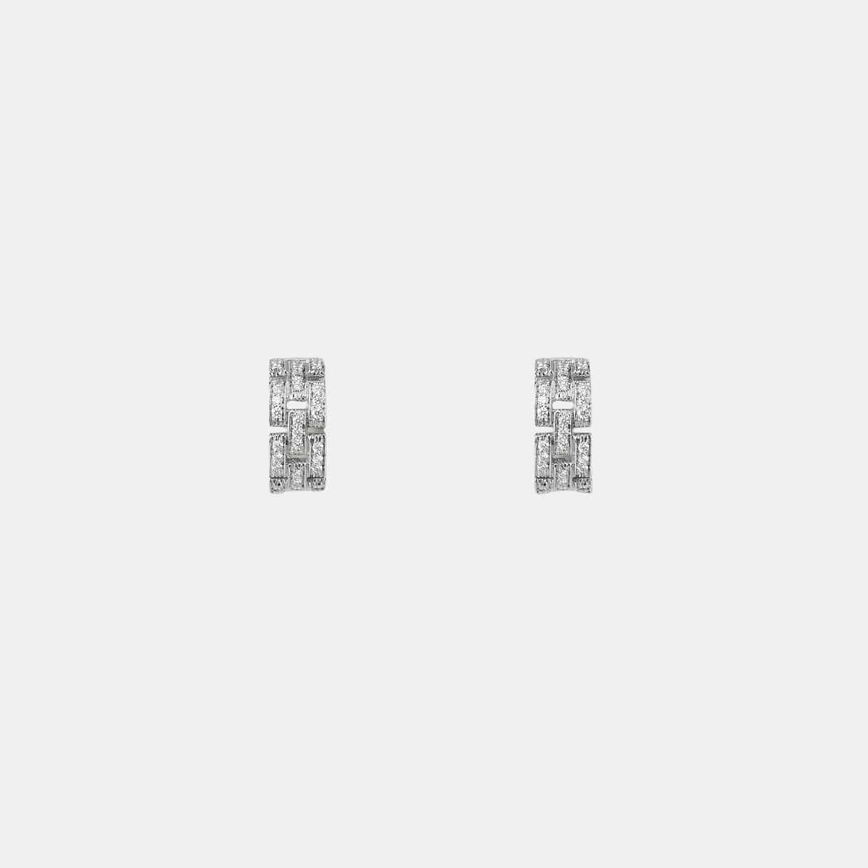 Boucles d'oreilles Maillon Panthère, pavées