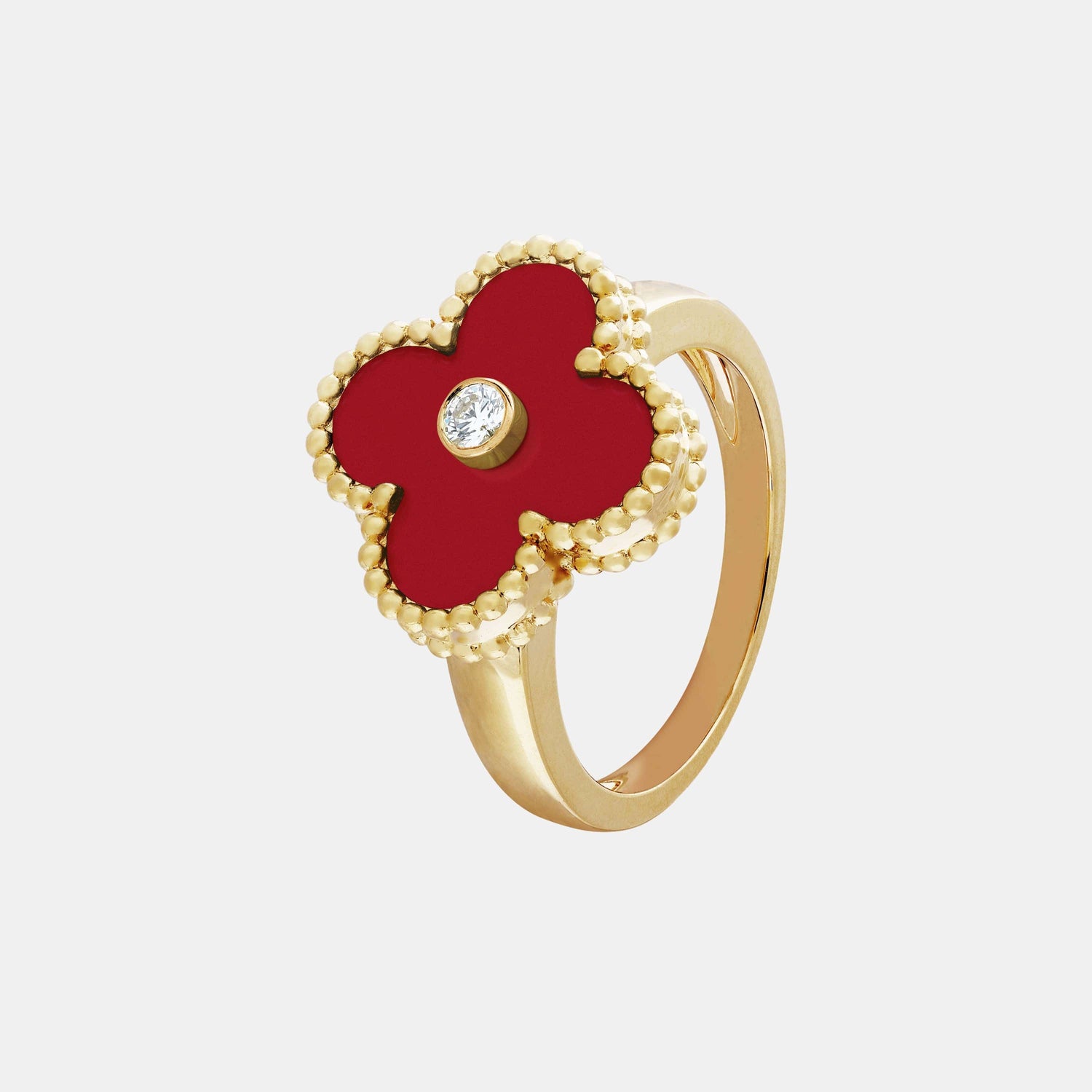 Bague Vintage Alhambra Or jaune Diamant 0.06ct
