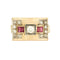 Bague 56 Bague Tank platine et or jaune avec diamants et rubis 58 Facettes GU16