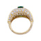 Bague 54 Bague en or jaune sertie d’une émeraude coussin et diamants 58 Facettes 32324