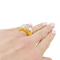 Bague 52 Bague moderniste en or jaune et blanc 750 avec diamant brun 58 Facettes 34347