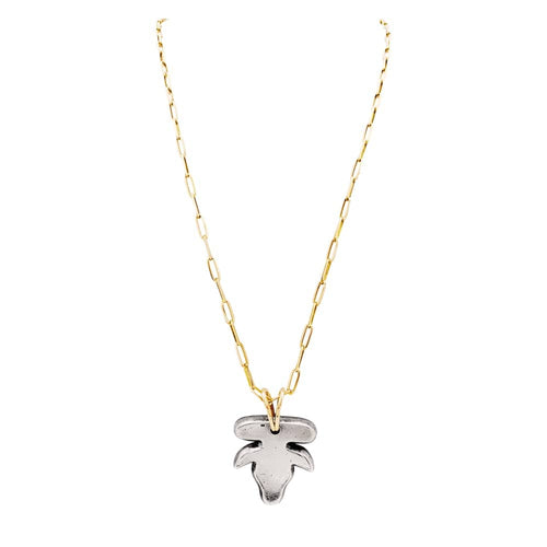 Collier Zolotas - Collier pendentif tête de taureau en argent et or jaune 58 Facettes 35280