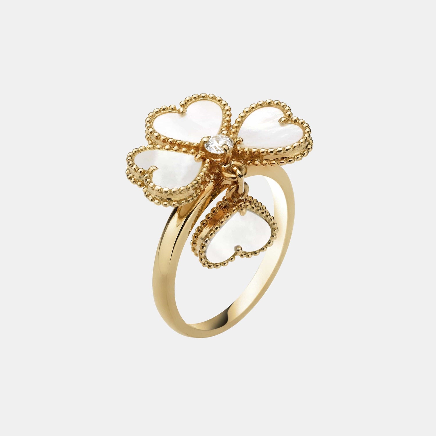 Bague Sweet Alhambra Or jaune Diamant 0.09ct