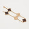Bracelet Van Cleef & Arpels Vintage Alhambra - Bracelet 5 motifs en or rose et bois 58 Facettes vca-alh-brclt-ltrwd-rg