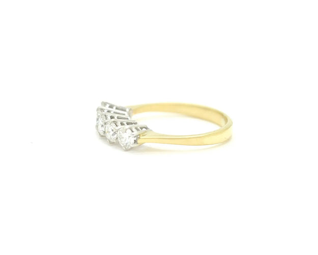 Bague Bague rivière - Diamants 0,80 ct en or jaune et blanc 18 ct 58 Facettes 13040