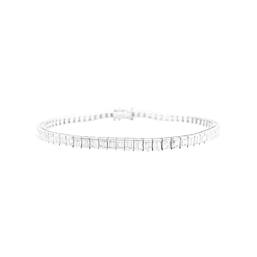 Bracelet Bracelet ligne en or blanc 750 et diamants taille baguette 58 Facettes 34841