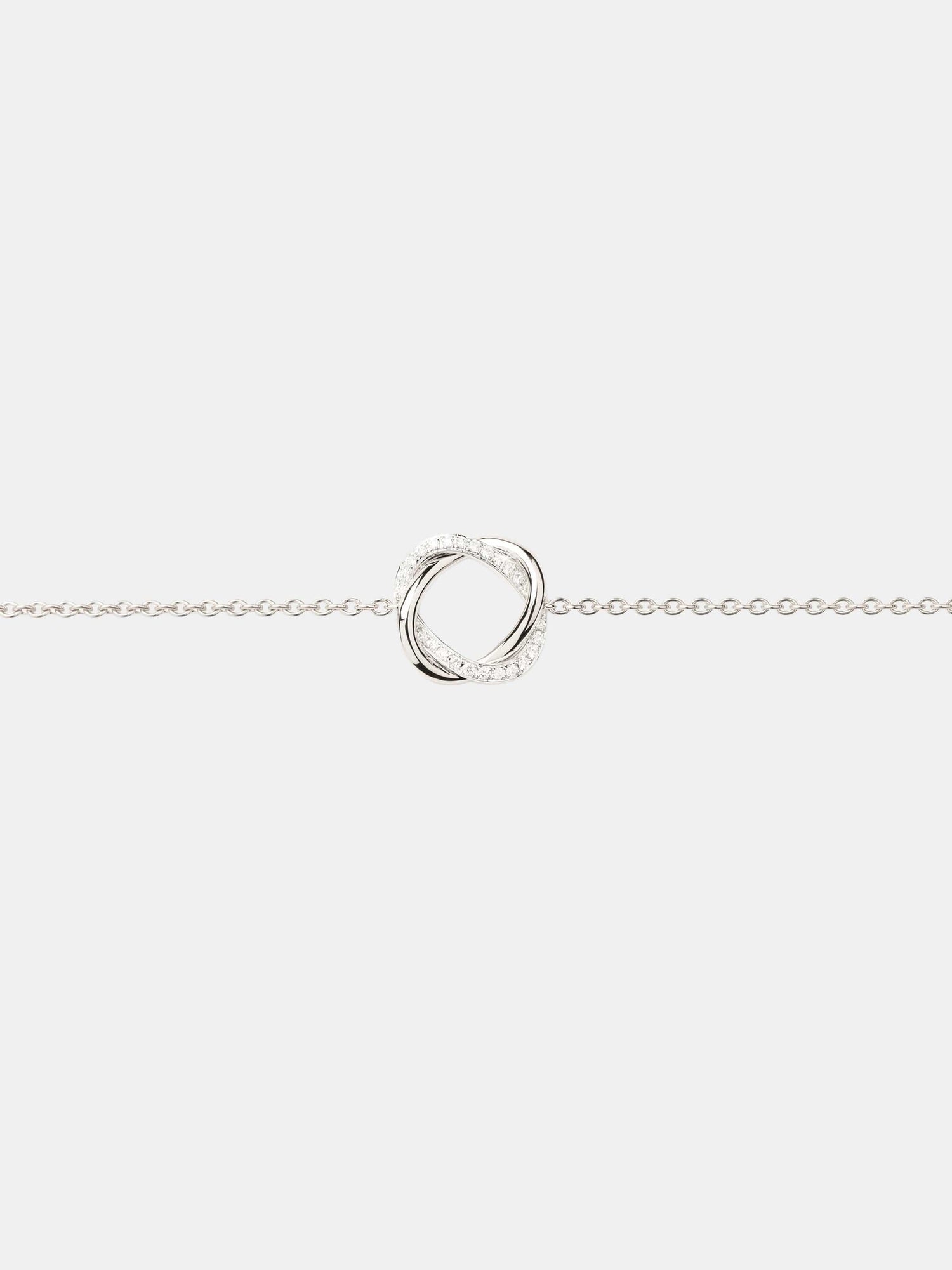 Bracelet Tresse Or blanc Diamant 0.1ct