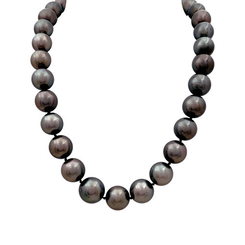 Collier Collier en or blanc 750 avec perles de Tahiti et diamants 58 Facettes 34083