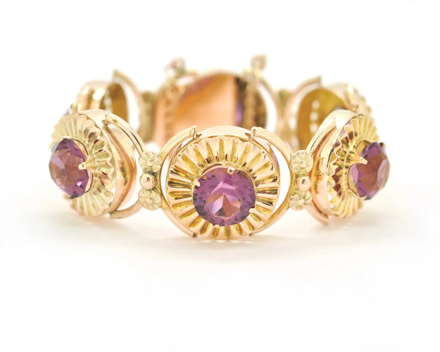 Bracelet Bracelet vintage en or 8 carats et quartz violet 58 Facettes 13762