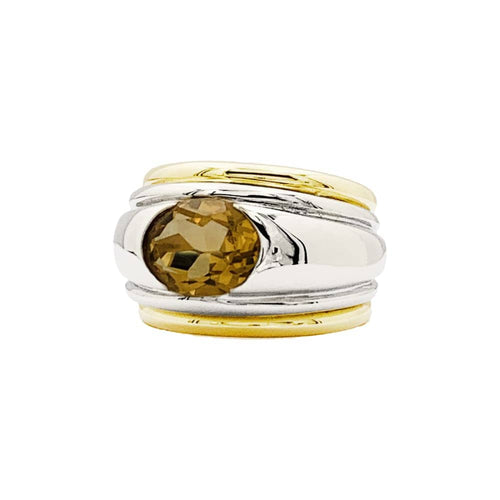 Bague 49 Boucheron Roxane - Bague en or jaune et blanc 18 carats, citrine 58 Facettes 35236
