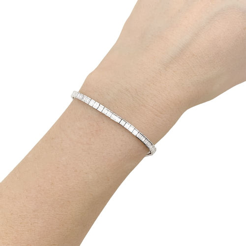 Bracelet Bracelet ligne en or blanc 750 et diamants taille baguette 58 Facettes 34841