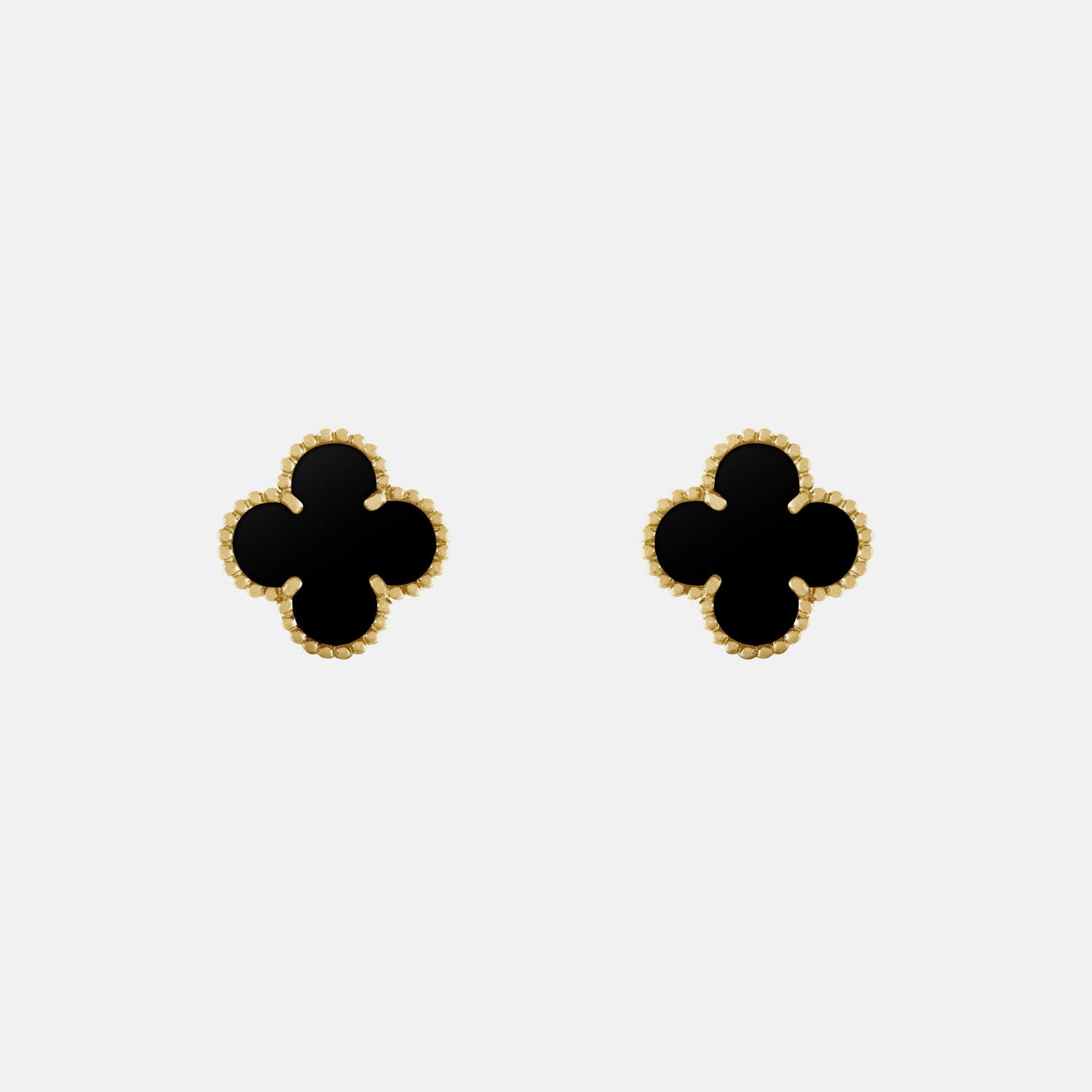 Boucles d'oreilles Vintage Alhambra Or jaune Onyx 