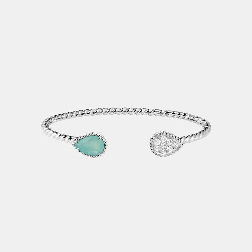 Bracelet Serpent Bohème Or blanc Mixte 1.1ct, 2 S motifs.