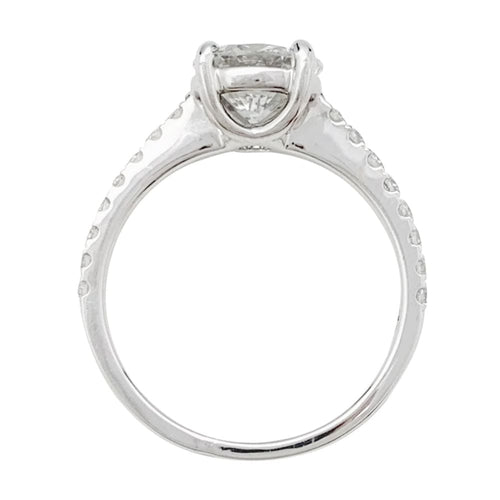 Bague 54 Bague solitaire en or blanc avec diamant taille brillant 1,53 ct 58 Facettes 31806