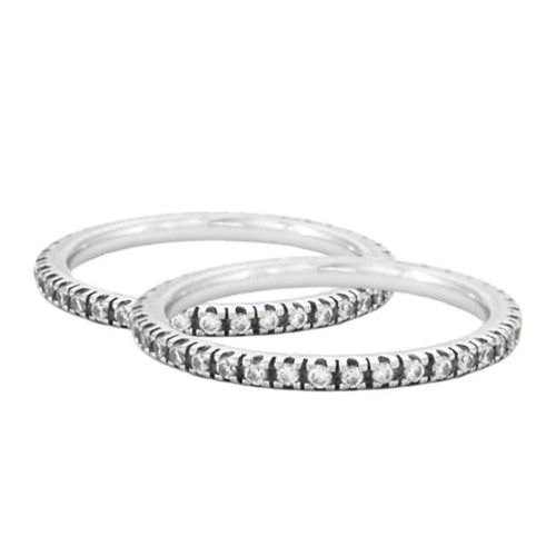 Bague 53 2 Alliances Tour complet or blanc 58 Facettes 230425