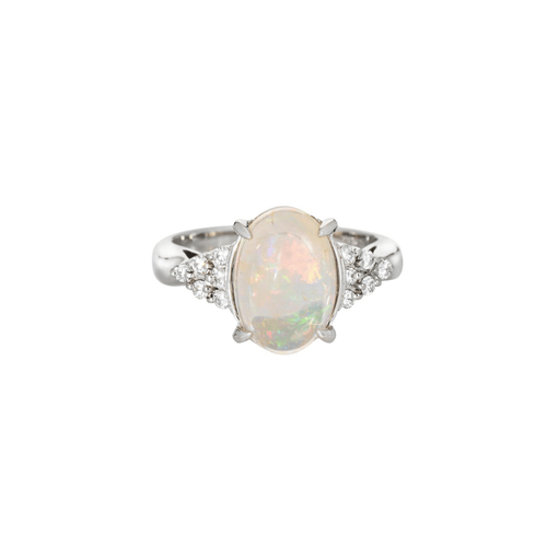 Bague 53 Bague Diamant Opale Gelée Naturelle Platine 58 Facettes G12679