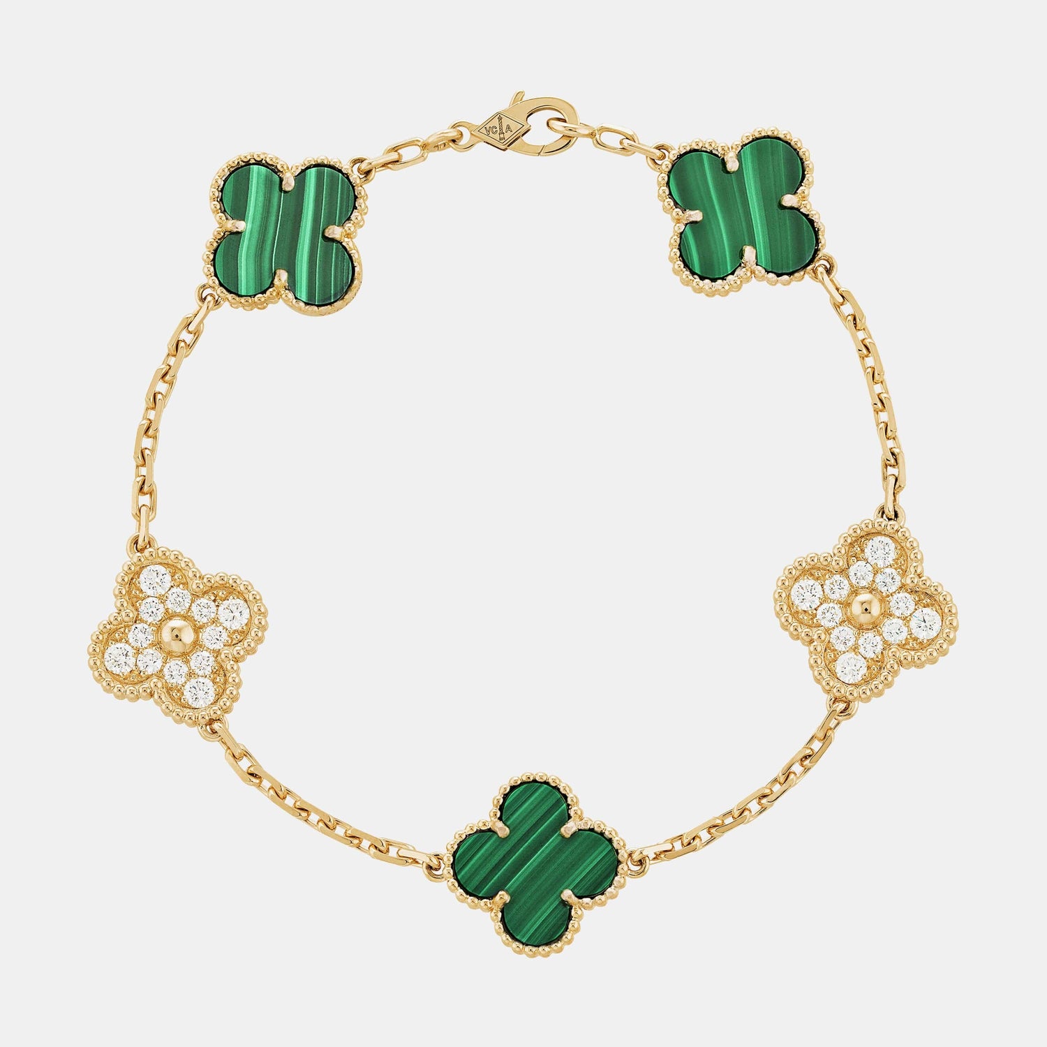 Bracelet Vintage Alhambra Or jaune Mixte 5 motifs