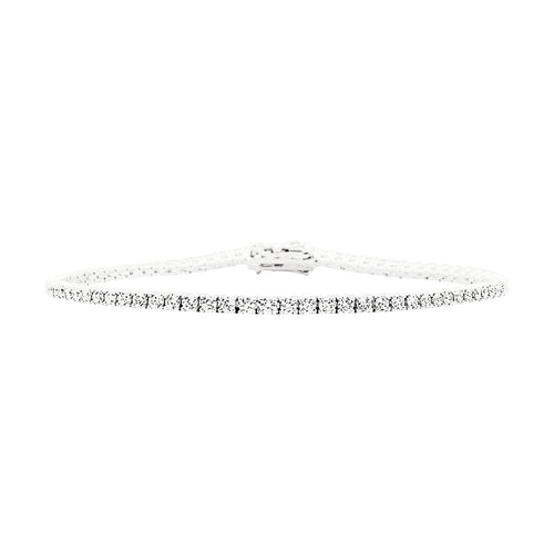 Bracelet Bracelet ligne en or blanc 18 carats et diamants 58 Facettes 35337