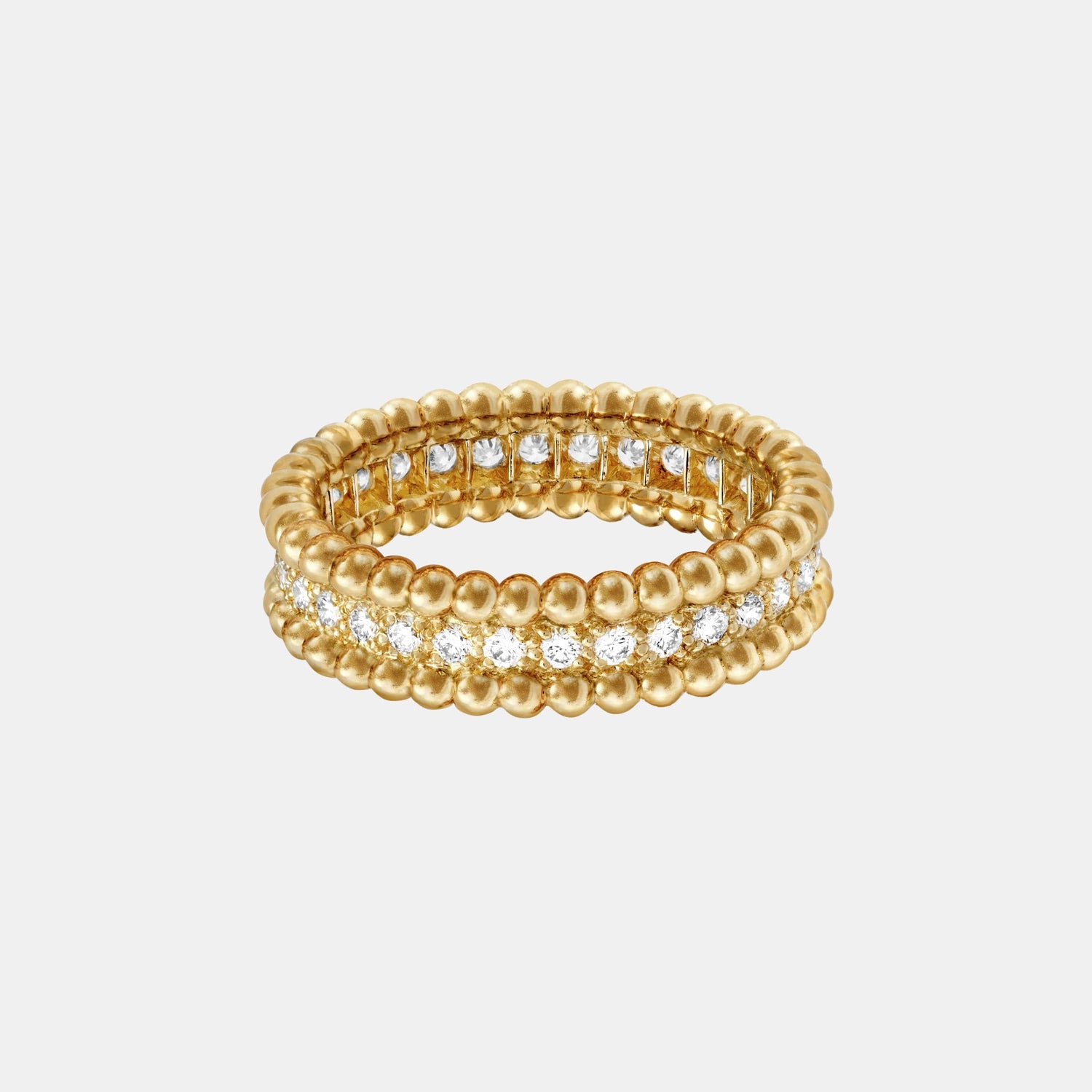 Bague Perlée Or jaune Diamant 0.53ct