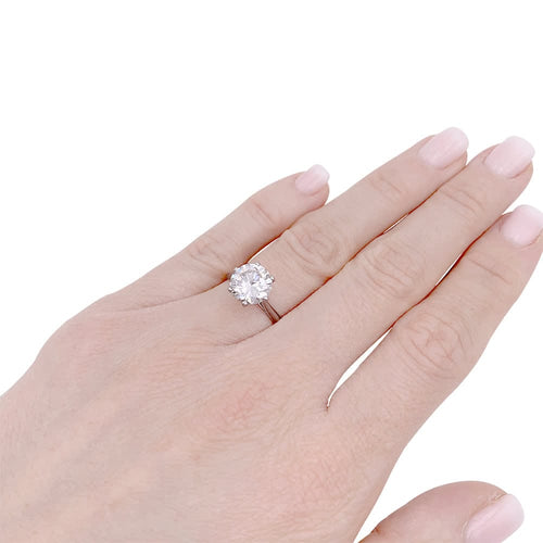 Bague 50 Solitaire - Bague en platine et or blanc avec diamant 2,30 ct 58 Facettes 32182