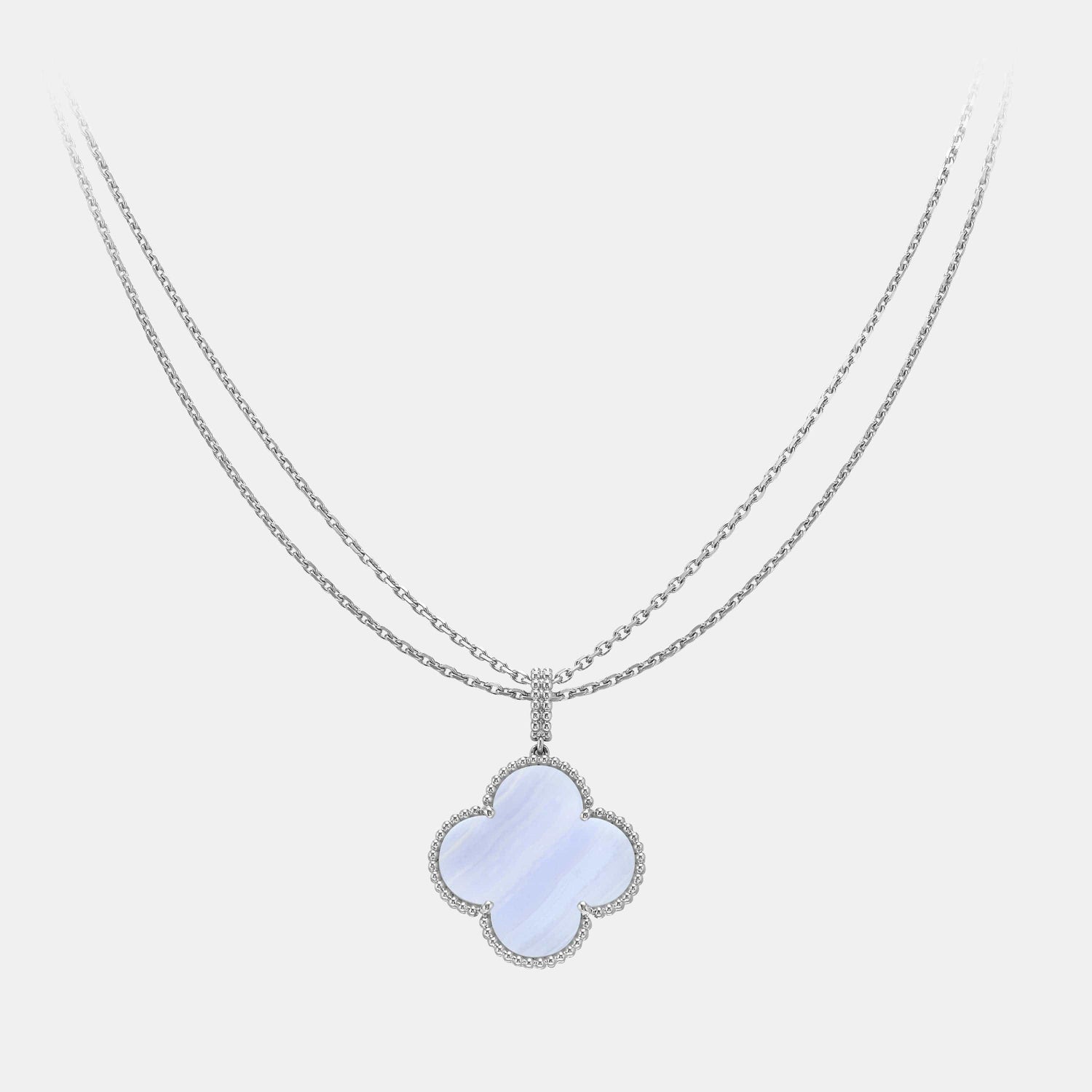Collier Magic Alhambra Or blanc Calcédoine 