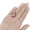 Bague 46 Bague ouverte en or blanc 750 sertie de rubis et diamants 58 Facettes 35094