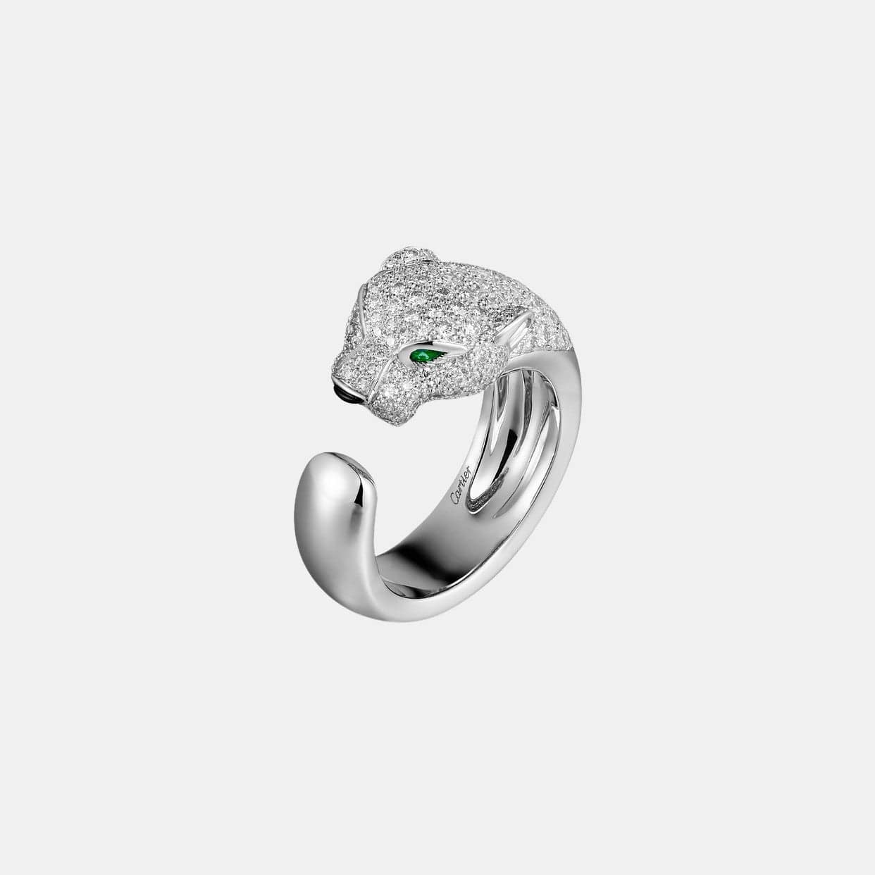 Bague Panthère Or blanc Mixte