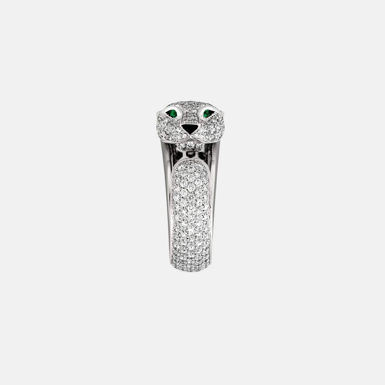 Bague Panthère Or blanc Mixte